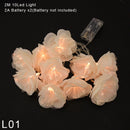 Plumeria String Lights Artificial Frangipani Gardenia Led Lights String Battery Operated for Home Garden Wedding Party Decor
