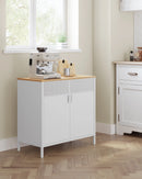 Sideboard, kitchen cupboard, double door cabinet, adjustable floor, steel rack, industrial style multi-functional