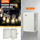 SucceBuy Outdoor Electrical Junction Box ABS Plastic Hinged Cover Stainless Steel Latch IP67 Waterproof for Electrical Projects