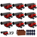 Military MOC Sentry Building Block Soldier Sandbag Fence Cannon Shell Barbed Wire Weapon Rack Training Field Watchtower Toy K018