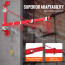 SucceBuy Electric Hoist Support Arm Swing Holder with Pole Steel Hoist Frame 180° Scaffold Winch Lifting Arm for Workshop Garage