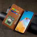 适用于华为P40 P30 P20 Mate 30 20 Pro Lite P Smart Plus 2020 2019的奢华皮革手机壳 磁吸翻盖钱包式手机套