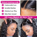 Deep Wave Frontal Wig 13x4 13x6 Hd Transparent Lace Frontal Wig 5X5 6X4 Wig 28 30 Inch Curly Lace Front Human Hair Wigs