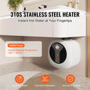 VEVOR Electric Mini-Tank Water Heater 1440W Hot Water Boiler Storage for Kichen Bathroom Restaurant Shelf Wall Floor Mounted