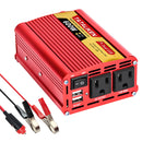 2000W车载逆变器12V DC转110V/220V 60HZ AC转换器带双USB快速车载充电器适配器（红色）