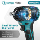 YOFIDRA 1/2" 1000N.M Brushless Electric Impact Wrench Handheld Cordless Car Screwdriver Drill Socket Set For Makita Battery Pin