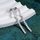 OXTAO 2.5mm Moissanite Dangle Earring Female Jewelry Real 925 Silver Long Chandelier Earrings Wedding Fine Gewelry Gift