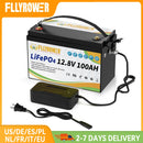 磷酸铁锂电池 12V 100Ah 带BMS 100A 可充电锂电池组 适用于逆变器 太阳能越野 离网太阳能 深循环
