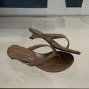 SUOJIALUN 2025 Summer New Brand Women Slipper Fashion Narrow Band Slip On Flip Flop Shoes Square Low Heel Outdoor Sandals