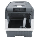 Cat Litter Box Hooded Cat Box Odor-Resistant Fully Enclosed Cat Toilet with Litter Scoop for Home Pets Supplies