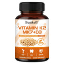 维生素K2 (MK7) + D3补充剂 - 有益骨骼、牙齿和免疫系统健康，促进整体循环清洁，非转基因