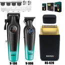 VGR V-996 男士专业理发器，带 DLC 刀片，7000 RPM，LED 显示屏，理发店无绳专业修剪器