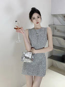 Bodycon Dress for Women Summer Temperament Robe Femme O-neck Sleeveless Tunic Hollow Out Mini Dresses 2026 Vestidos De Mujer
