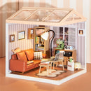 Robotime 3D Puzzle Super Store Cozy Living Lounge Plastic DIY Miniature House Kit LED Building Blocks for Adults Women