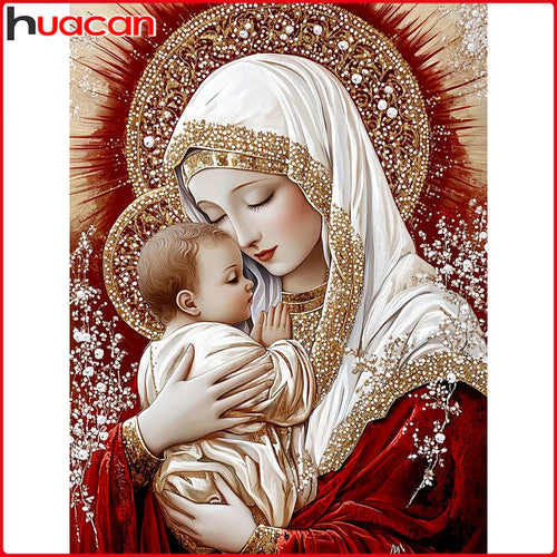 Huacan New Arrivals 2025 Diamond Painting Holy Mother Kids Diamond Mosaic Portrait Religion Animal Complete Kit Craft kit