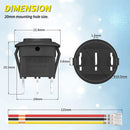 5PCS Round KCD1 Rocker Switch 12V 3 Pin 3 Position ON Off ON 10A/125V DC SPDT Circle Toggle Switch with Wires for Auto Car Boat
