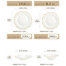 MALACASA LOTUS 16/32件套北欧风白色瓷餐具套装，含碗碟、主餐盘、甜点盘和汤盘，4/8人份