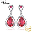 JewelryPalace 水滴形 7.6克拉人造红宝石 925纯银女士耳坠