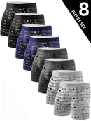 8-piece Set Of Men's Underwear Soft Breathable Comfortable Men's Long Boxers Letters Trendy Individual Sport Fitness Men's Pants