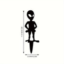 Abstract Alien Silhouette Garden Stake, Father's Day Metal Outdoor Home Decor, Lawn Art for Yard, Patio, Flowerbed