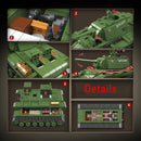 军事世界大战俄罗斯T-34 KV-1重型坦克积木二战美国M4A3谢尔曼斯图尔特坦克技术砖块儿童玩具