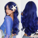 EASIHAIR Light Orange Synthetic Wigs Long Wavy Ombre Natural Hair Wigs with Bangs for Women Cosplay Lolita Wig Heat Resistant
