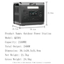 SOLARPLAY Q2501 Q2402M 便携式储能电源 2160WH 2304WH 磷酸铁锂电池 2400W/2500W (4800W 峰值) 太阳能发电机