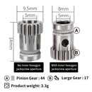 Dual Drive Gear Extruder kit Hardened Steel Upgrade Feed Gear Extruder Kit For BMG For Prusa DIY Bowden Direct Extruder