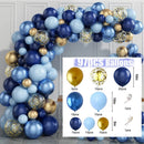 Blue Silver Macaron Balloon Garland Arch Kit Wedding Birthday Party Decoration Confetti Latex Balloons For Girls Baby Shower