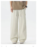 High Quality Summer Thin Men's Straight Tube Loose Ice Silk Wide Leg Casual Pants Breathable Jogging Fitness Baggy Casual Pants