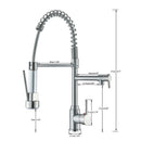 Nickel Kitchen Sink Faucet Pull Down Hot and Cold Water Mixer2 Mode Tap with Dual Spout 360 Rotation Flexible Deck Mounted