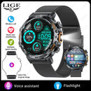 Original LIGE Smart Watch 1.53'' HD Screen Life Waterproof Sport Fitness Watches Flashlight New Men Smartwatch For Andriod IOS