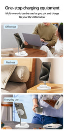 Magnetic Wireless Charger Stand 30W 2 in 1 Phone Charging Station Dock For iPhone 15 14 13 12 Pro Max AirPods Fast Chargers