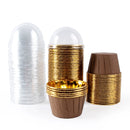 25/50pcs Foil Cupcake Liners with Dome Lids Mini Aluminum Foil Baking Cups Muffin Liners Tins for Wedding Birthday party decor