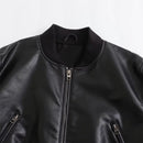autumn new women's European and American style high-end feeling slimming faux leather pilot jacket short jacket
