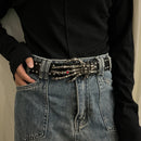 Unisex Jeans Belt Gothic Punk Y2k Designer Belts For Women Plus Size Skull Hand Heart Rivet Black Men's Belt Male Dark series