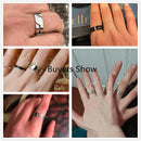 Skyrim Fashion Simple Stainless Steel Couple Ring for Men Women Casual Finger Rings Jewelry Engagement Anniversary Gift 2022 New