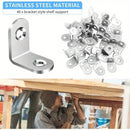 40pcs Stainless Steel L Brackets - Small Right Angle Corner Brace for Shelves, Wood Furniture, Chair, Drawer with 80pcs Screws