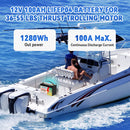 12V 100Ah Lifepo4 磷酸铁锂电池 100A BMS 适用于房车 太阳能 船用 拖钓马达 备用电源 31组 深循环锂电池