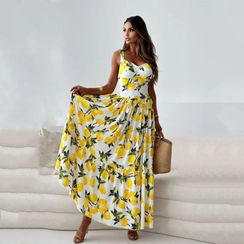 The Lemon Hour | Summer Maxi Dress with Adjustable Strap