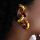Punk Non Piercing Stainless Steel Gold Color Chunky Ear Cuff Unisex Bold Statement Thick Cartilage Cuff Earrings Hot