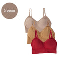3 Pcs Women's Lingierie Cropped Women's Bras Sexy Bras Women's Tops Free Shipping Sutia Polyester 90%