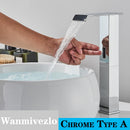 Smart Sensor Bathroom Basin Faucet Intelligent Black Automatic Sense Brass Cold Hot Water Mixer Waterfall Crane Deck Mount