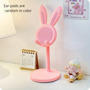 Adjustable Cartoon Bunny Ear Phone Stand Cute Rabbit Universal Tablet Holder Desktop Retractable Organizer For Home Office Decor