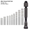 Micro Mini Hand Drill Bits Set Manual Pin Vise Woodworking for Model Resin Jewelry Hole Maker Puncher Craft Tools