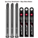 Fizz Metal Utility Knife Blade Paper Cutter Aluminum Alloy Pocket Knifes with Self-Locking Design Stationery Supplies