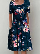 Fashion Elegant Women Dress Loose Casual Dress Women Printed Dress New Temperament
