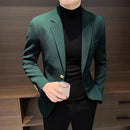 男士单排扣薄款西服外套，修身礼服夹克，商务休闲时尚西装外套，黑色