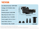 SucceBuy地上水池水泵1HP/1.5HP/2HP单速带滤篮，适用于地上水池、热水浴缸、水疗池，通过UL认证