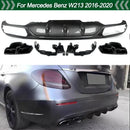 适用于梅赛德斯 W213 E200 E300 2016-2020 AMG 碳纤维款带排气管后扩散器